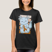 T-shirt Blue Axolotl With Orange Ribbon For Leukemia Aware (Devant)