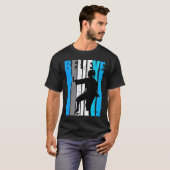 T-shirt Blue Believe Motivational Girls Karate Retro Graph (Devant entier)