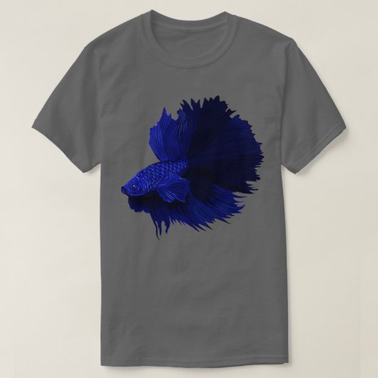 T-shirt Blue Betta Splendens conception de poisson mâle (Design devant)