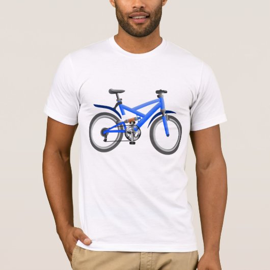 T-Shirt Blue Bicycle Mens (Devant)