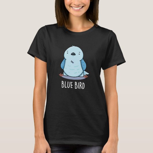 T-shirt Blue Bird Funny Animal Pun Dark BG (Devant)