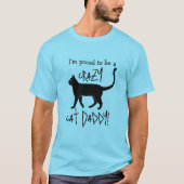 T-shirt Blue Black Personnalisé Crazy Cat Papa (Devant)