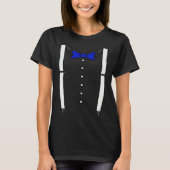 T-shirt Blue Bow Tie Suspenders Cummerbund Tuxedo Bow Tie (Devant)