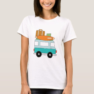 T-shirt Blue Cartoon Van Best Family Aventure Vacances