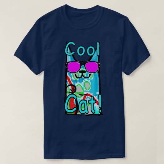 T-shirt Blue Cat Cool 2022 (Design devant)