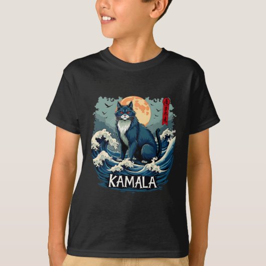 T-shirt Blue Cats Wave For Kamala Funny (Devant)