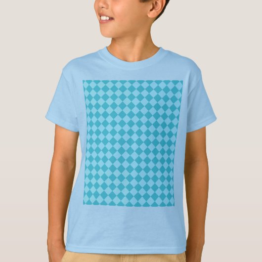 T-shirt Blue Combination Diamond Pattern by Shirley Taylor (Devant)