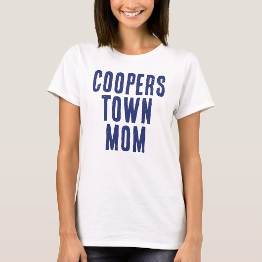 T-shirt Blue Cooperstown Maman Baseball (Devant)