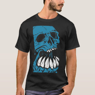 T-shirt Blue creepy skull