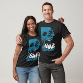 T-shirt Blue creepy skull (Unisexe)
