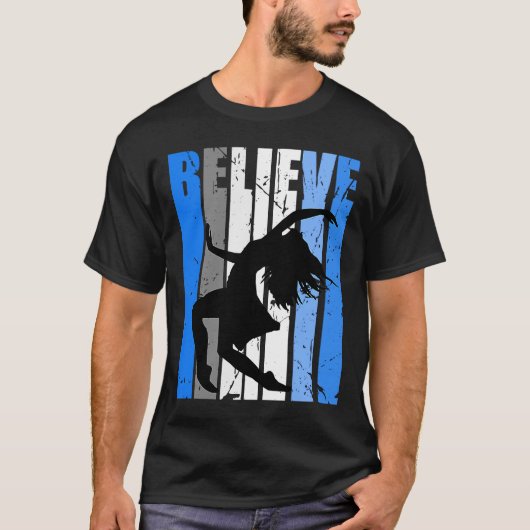 T-shirt Blue Dance Dancer Believe Motivating Expressive Wo (Devant)