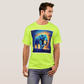 T-shirt Blue Elephant Glow Design (Devant entier)