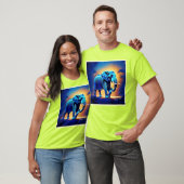 T-shirt Blue Elephant Glow Design (Unisexe)