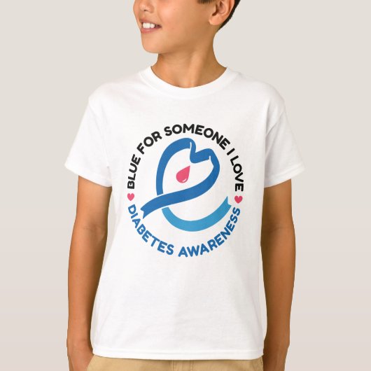 T-shirt Blue for Someone I Love – Diabetes Awareness (Devant)