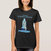 T-shirt Blue Future Aerospace Engineer For Kids Space Shut (Devant)