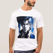 T-shirt Blue Gaze – Stylized Portrait in Paint and Motion (Devant)