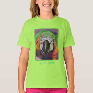 T-shirt Blue Gold Macaw Parrot Imaginaire Art personnalisé