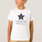 T-shirt Blue Gold Star Maman Personnalisé Correspondant No (Devant)