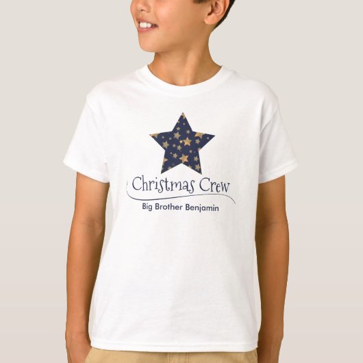 T-shirt Blue Gold Star Maman Personnalisé Correspondant No (Devant)
