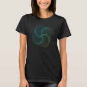 T-shirt Blue Green Wave Squircle Geometric Ripple Cool Gee (Devant)