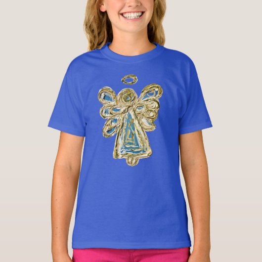 T-shirt Blue Guardian Angel Custom Holiday Art Shirt (Devant)