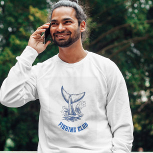 T-shirt Blue Hand Drake Sea Whale Fishing Club