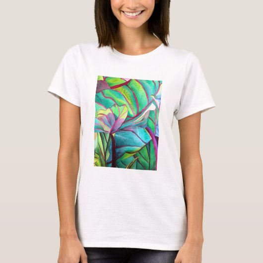 T-shirt Blue Hawaii Tropical leaf folios art (Devant)