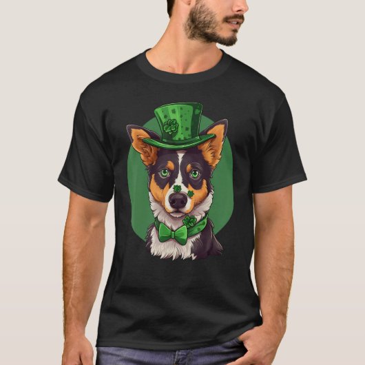 T-shirt Blue Heeler shamrock St Patricks Day Australian Ca (Devant)