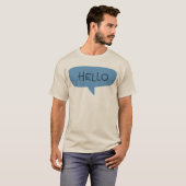 T-shirt Blue "Hello" Speech Bubble Vector Illustration (Devant entier)