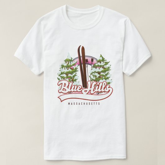 T-shirt Blue Hills Massachusetts logo Ski (Design devant)