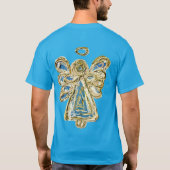 T-shirt Blue Holiday Guardian Angel Custom Art (Dos)