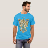 T-shirt Blue Holiday Guardian Angel Custom Art (Devant entier)