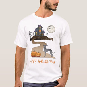T-shirt Blue Iggy Cute Dog Et Halloween Maison Hantée