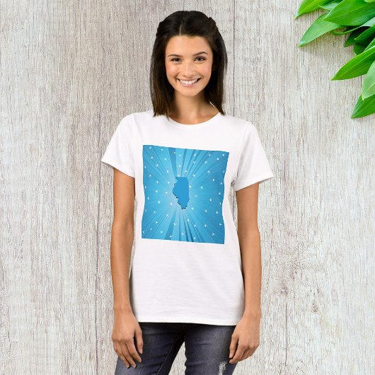 T-shirt Blue Illinois Womens