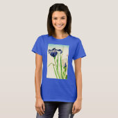 T-shirt Blue Iris - imprimé japonais aquarelle (Devant entier)