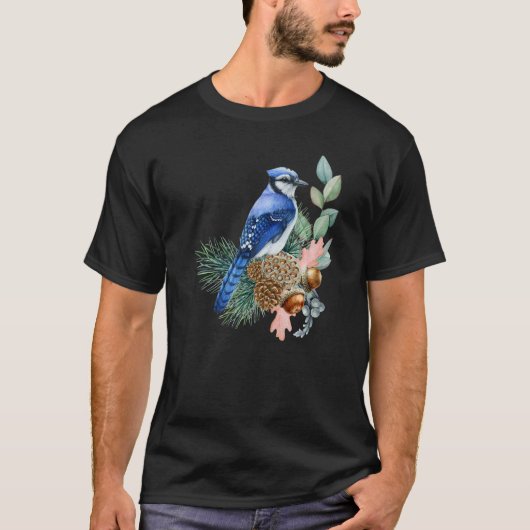 T-shirt Blue Jay Bird Cute Birds Animal Graphic (Devant)