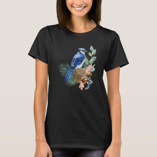 T-shirt Blue Jay Bird Cute Birds Animal Graphic (Devant)