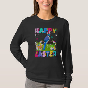 T-shirt Blue Jay Bird Happy Pâques Bunny Blue Jay Pâques S