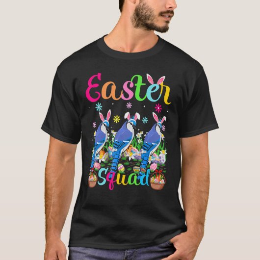 T-shirt Blue Jay Bunny Ear Easter Squad Blue Jay Bird Happ (Devant)
