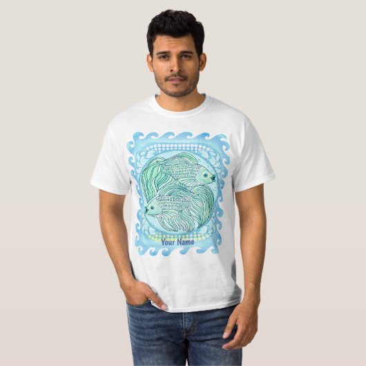 T-shirt Blue Koi Fish (Devant entier)