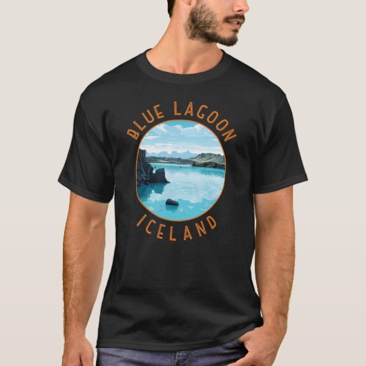 T-shirt Blue Lagoon Islande Cercle en détresse (Devant)