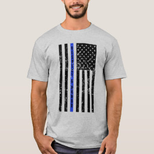 T-shirt Blue Line mince - respectez et honorez la chemise