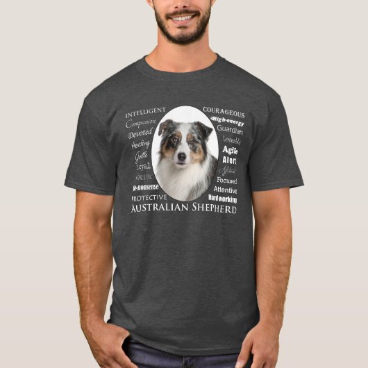 T-shirt Blue Merle Australian Shepherd (Devant)