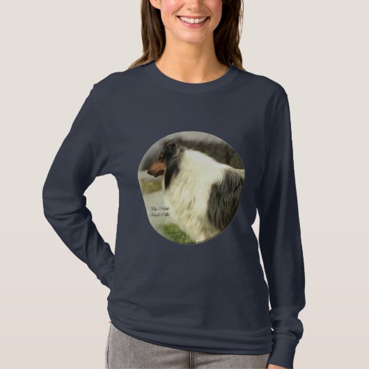 T-shirt Blue Merle Rough Collie Art Cadeaux (Devant)