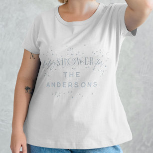 T-shirt Blue Modern Arc en ciel et étoiles Baby shower bla