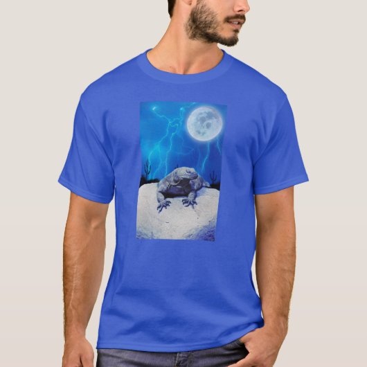 T-shirt Blue Monitor Lizard Dragon Reptile Imaginaire Art (Devant)