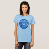 T shirt Blue Multi Language Peace ontwerp. (Voorkant volledig)