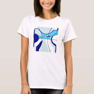 T-shirt Blue Navy Grey MCM inspiré par la conception abstr