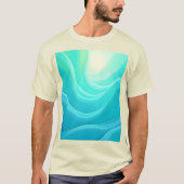 T-shirt Blue Ocean Serenity Waves Abstrait Design (Devant)