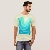 T-shirt Blue Ocean Serenity Waves Abstrait Design (Devant entier)